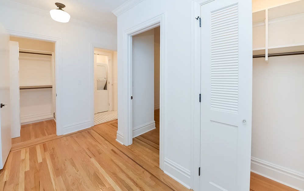 lighted closets in hallway