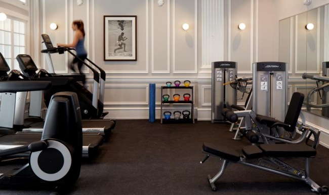 a person working out in the fitness center